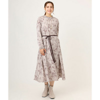 25年秋新作【大きいサイズ】プリント花柄ワンピース