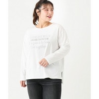 25年秋新作【大きいサイズ】ロゴプリント長袖Tシャツ