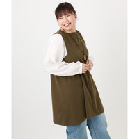 25年秋新作【大きいサイズ】異素材チュニック