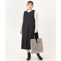 25年秋新作【大きいサイズ】サイドリブジャンパースカート