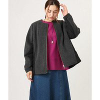 25年秋新作【大きいサイズ】キルティングコンビブルゾン