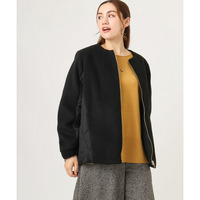 25年秋新作【大きいサイズ】キルティングコンビブルゾン