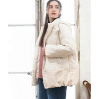 25年冬新作【大きいサイズ】異素材ショートダウンジャケット