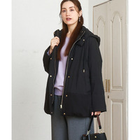 25年冬新作【大きいサイズ】異素材ショートダウンジャケット