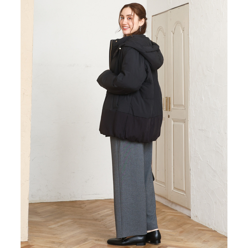 25年冬新作【大きいサイズ】異素材ショートダウンジャケット30