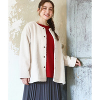 25年冬新作【大きいサイズ】ブークレノーカラージャケット