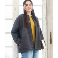 25年冬新作【大きいサイズ】ブークレノーカラージャケット