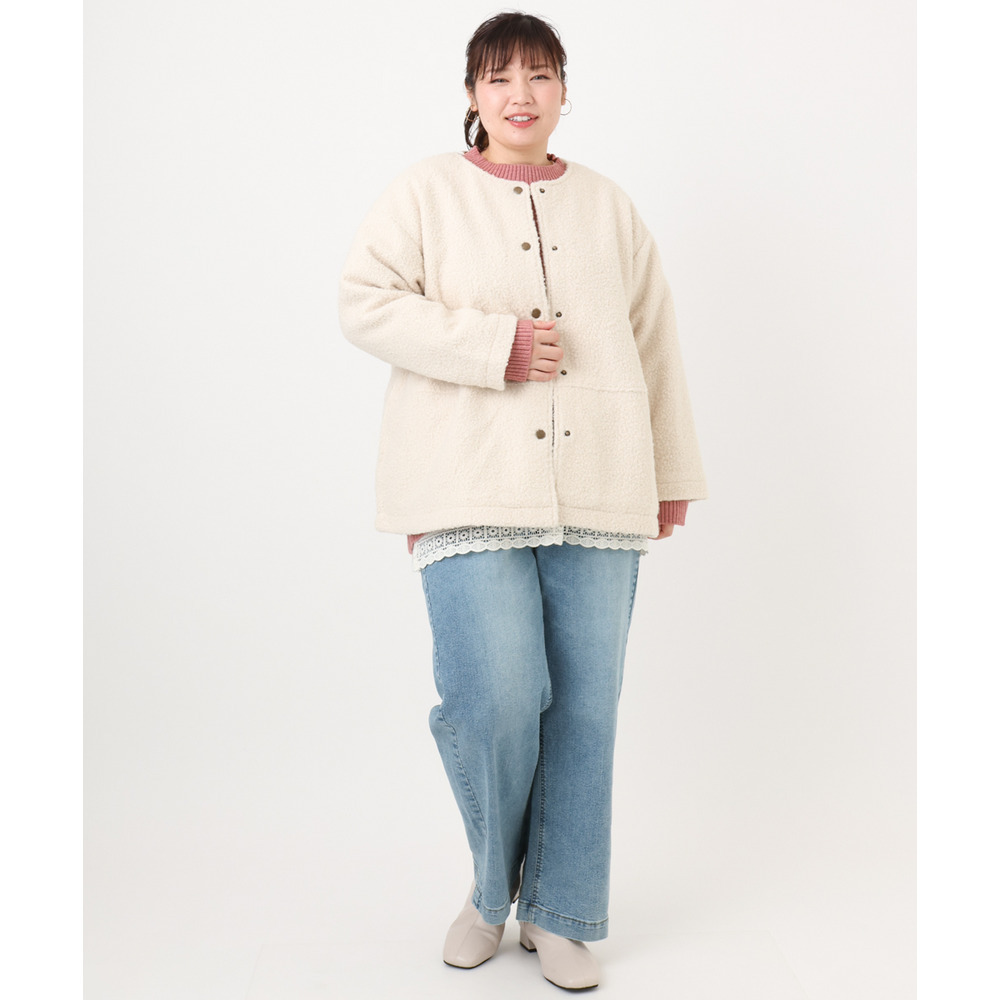 25年冬新作【大きいサイズ】ブークレノーカラージャケット15