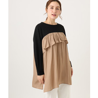 25年冬新作【大きいサイズ】サテンドッキングチュニック