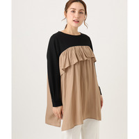 25年冬新作【大きいサイズ】サテンドッキングチュニック