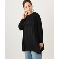 25年冬新作【大きいサイズ】サテンドッキングチュニック