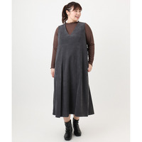 25年冬新作【大きいサイズ】コーデュロイジャンパースカート