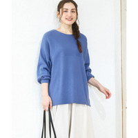 25年冬新作【大きいサイズ】サイドスリットカラーニット