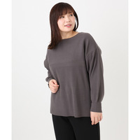 25年冬新作【大きいサイズ】サイドスリットカラーニット