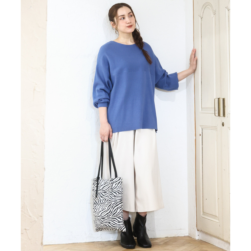 25年冬新作【大きいサイズ】サイドスリットカラーニット10