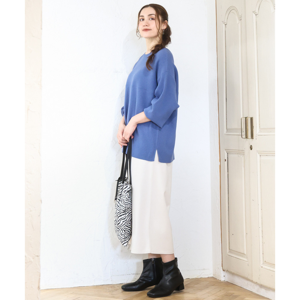 25年冬新作【大きいサイズ】サイドスリットカラーニット11