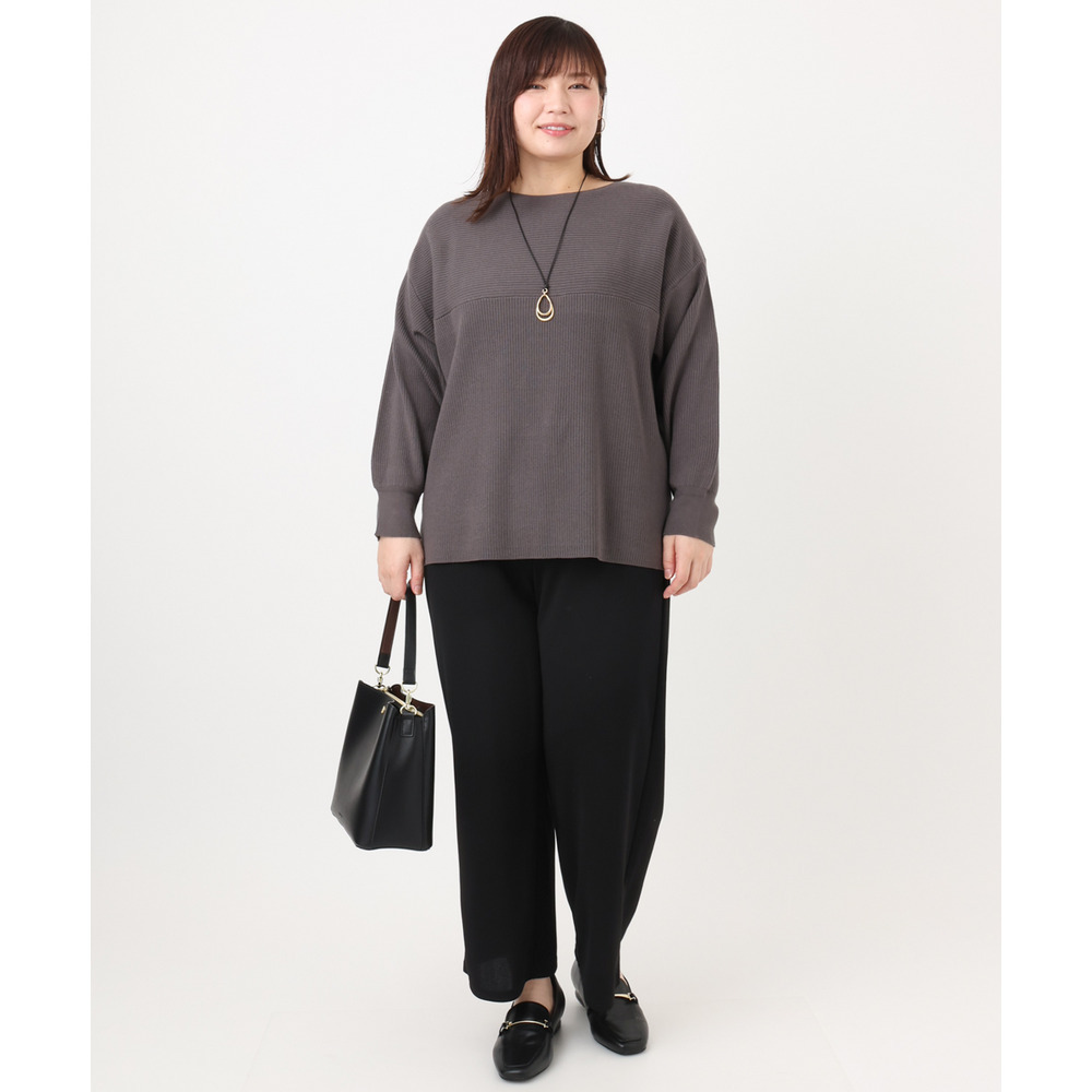 25年冬新作【大きいサイズ】サイドスリットカラーニット23