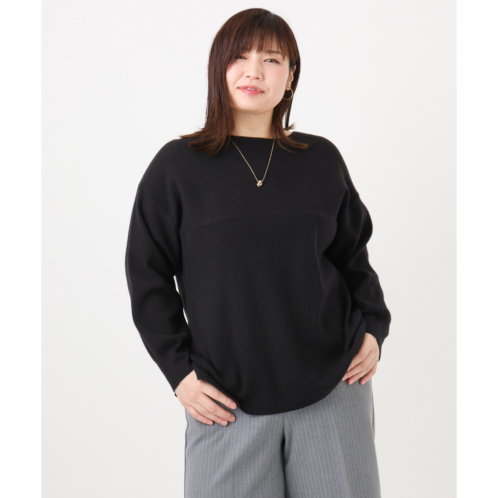 25年冬新作【大きいサイズ】サイドスリットカラーニット24