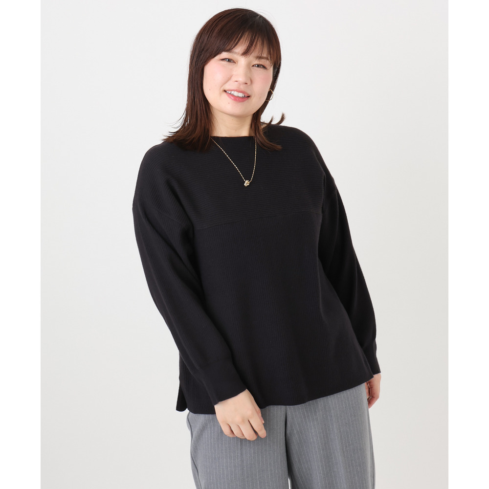 25年冬新作【大きいサイズ】サイドスリットカラーニット26