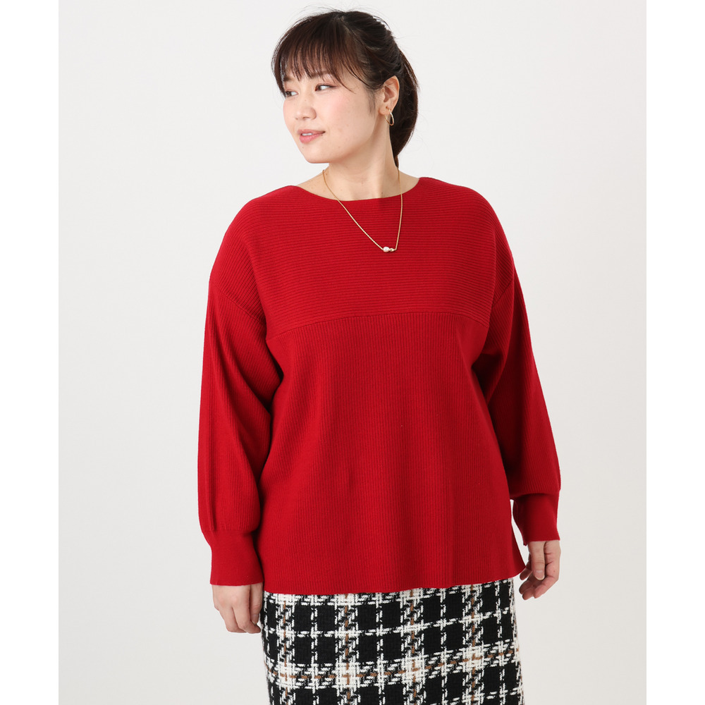 25年冬新作【大きいサイズ】サイドスリットカラーニット3