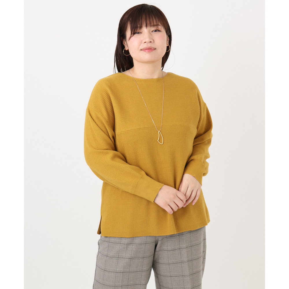 25年冬新作【大きいサイズ】サイドスリットカラーニット7