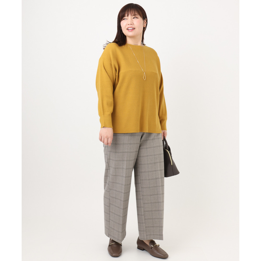 25年冬新作【大きいサイズ】サイドスリットカラーニット8