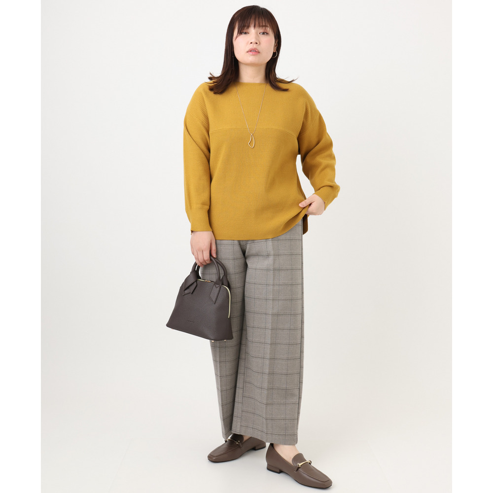 25年冬新作【大きいサイズ】サイドスリットカラーニット9