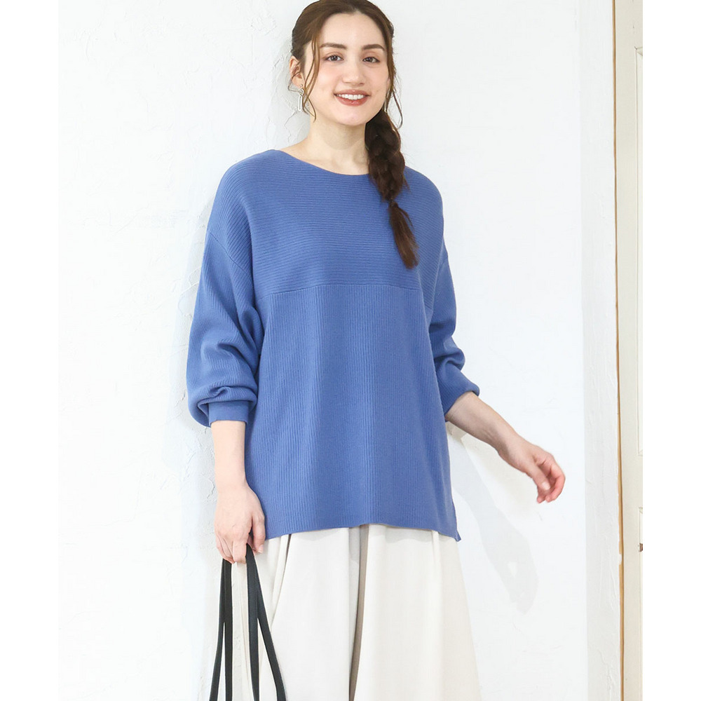 25年冬新作【大きいサイズ】サイドスリットカラーニット1