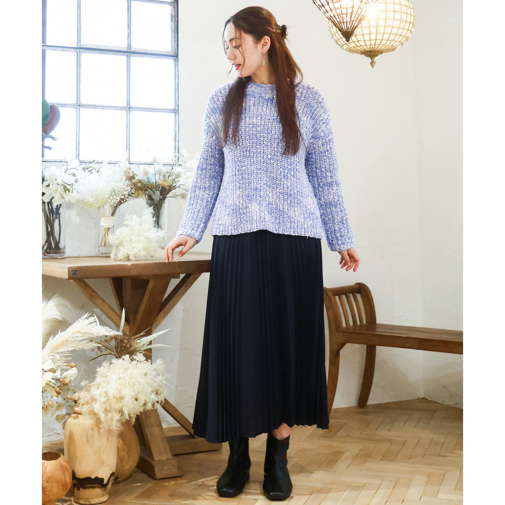 25年冬新作【大きいサイズ】ミックスカラーラメニット1