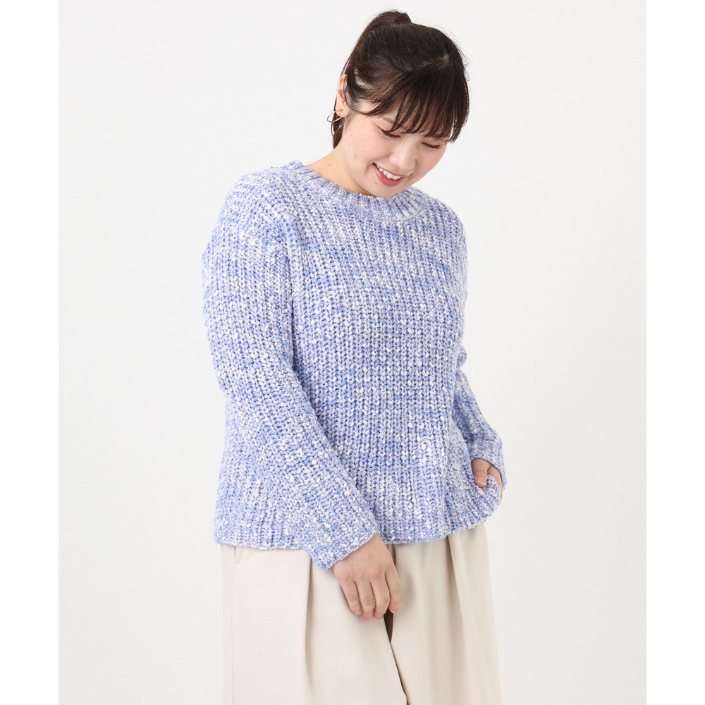 25年冬新作【大きいサイズ】ミックスカラーラメニット3