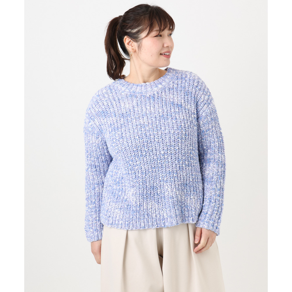 25年冬新作【大きいサイズ】ミックスカラーラメニット4