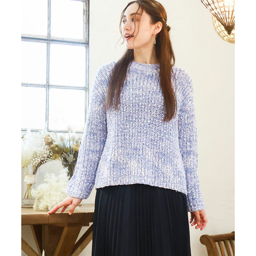 25年冬新作【大きいサイズ】ミックスカラーラメニット1