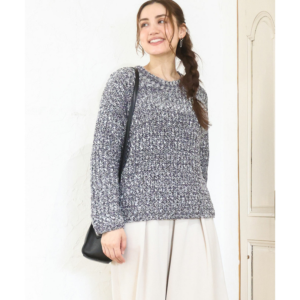 25年冬新作【大きいサイズ】ミックスカラーラメニット1