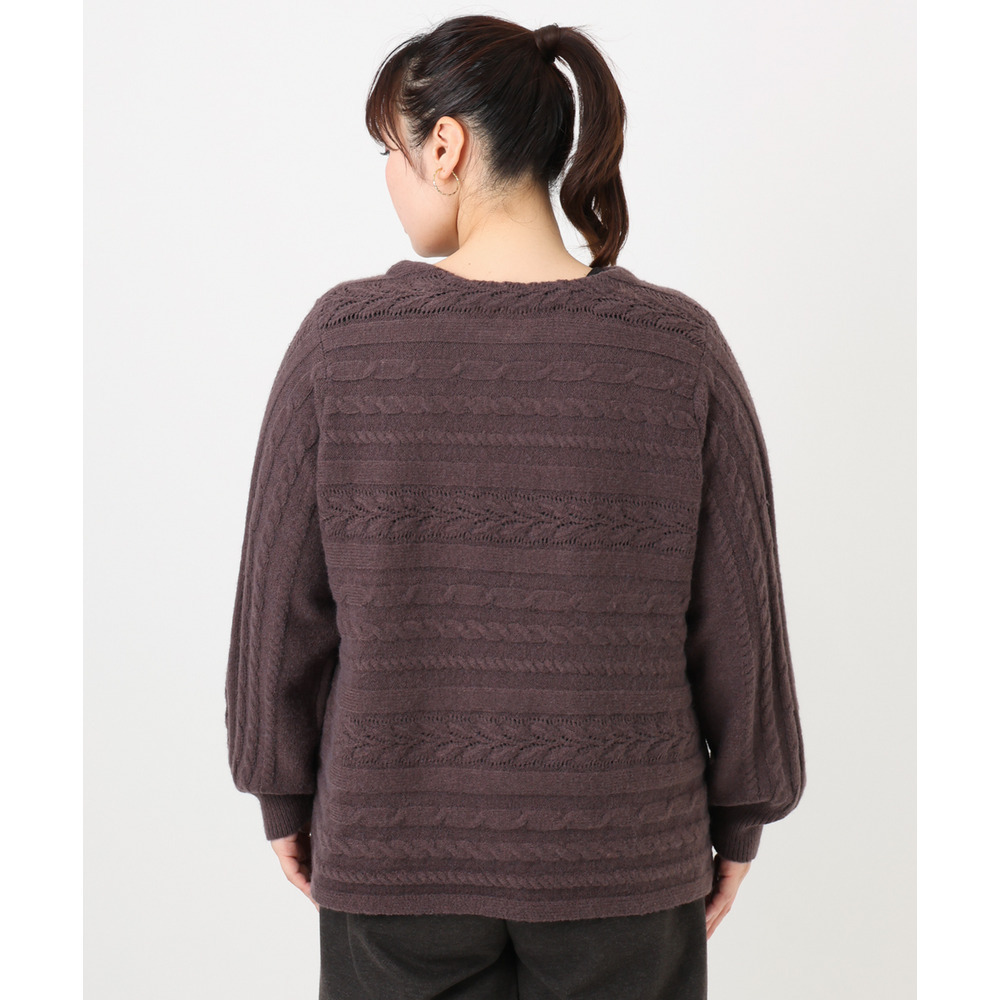 25年冬新作【大きいサイズ】ケーブルニット12