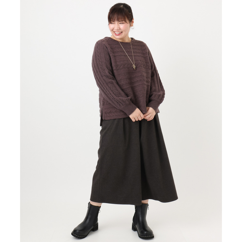 25年冬新作【大きいサイズ】ケーブルニット19