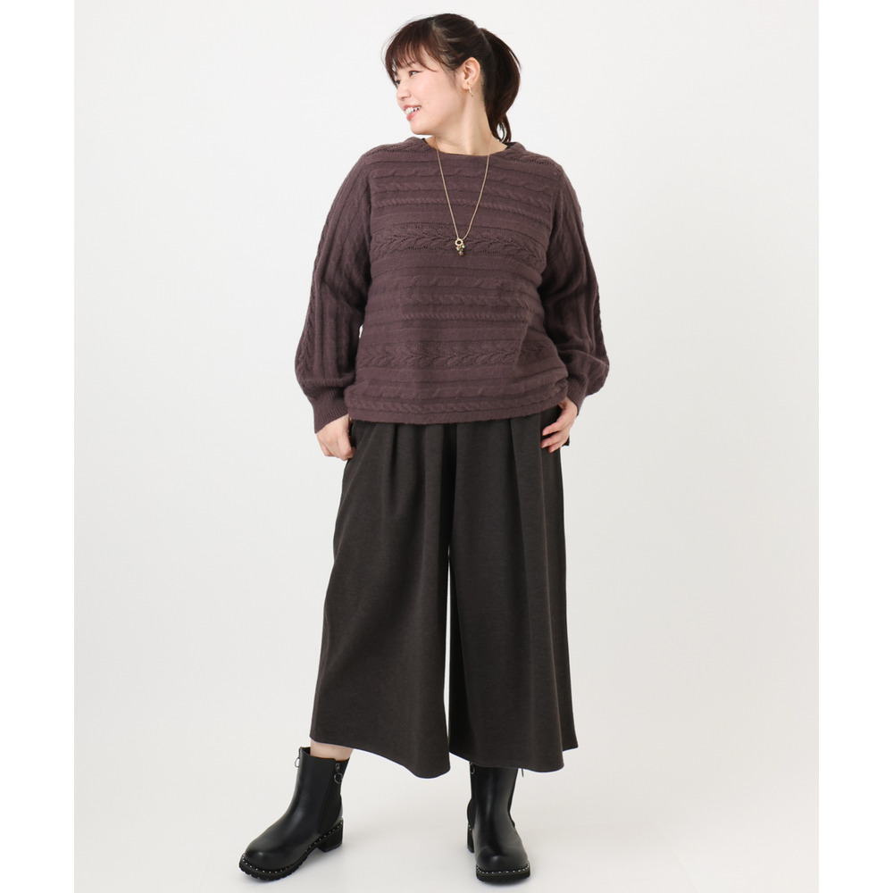 25年冬新作【大きいサイズ】ケーブルニット20