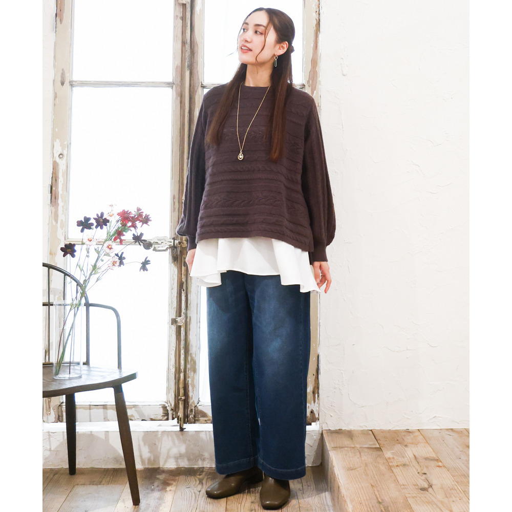 25年冬新作【大きいサイズ】ケーブルニット22