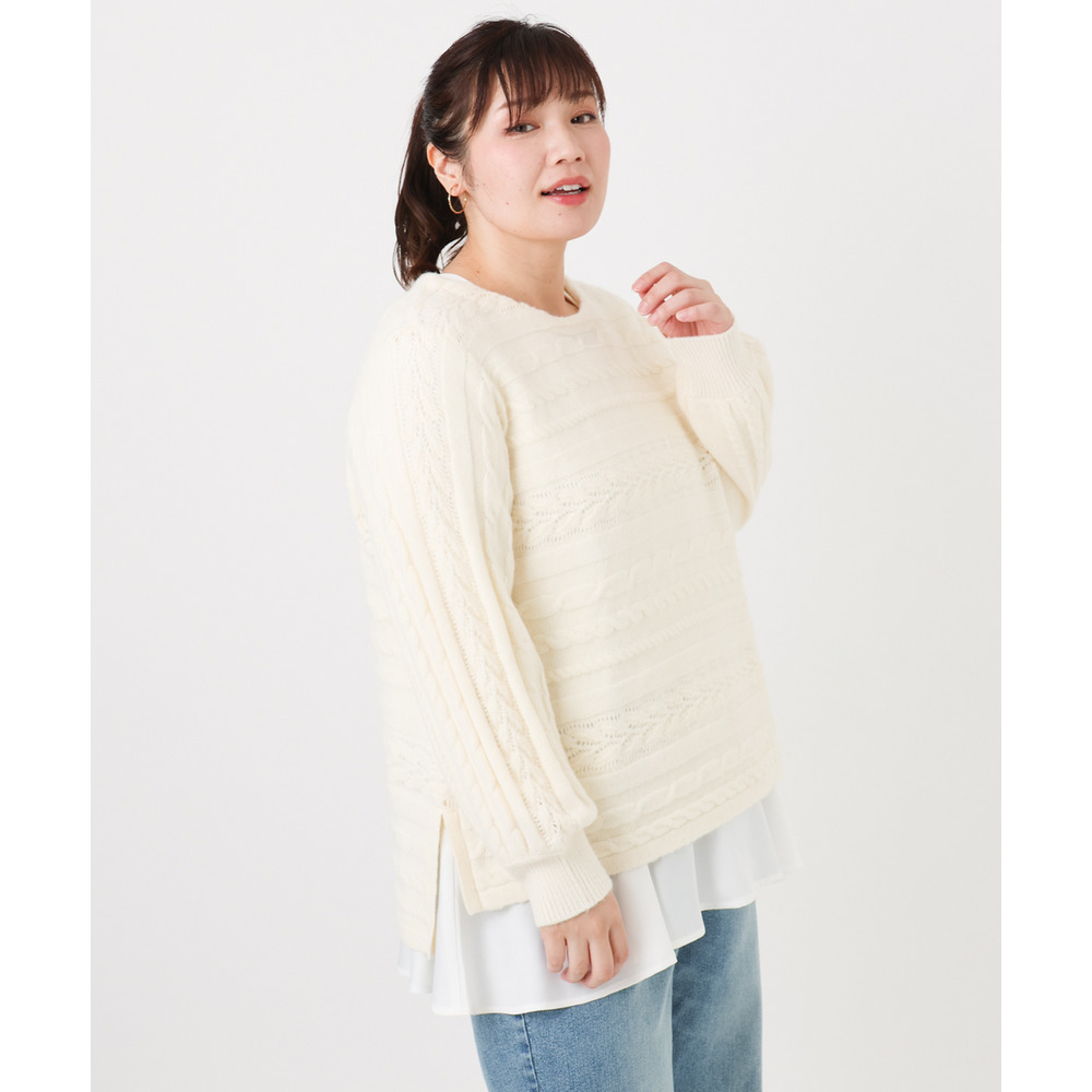 25年冬新作【大きいサイズ】ケーブルニット4