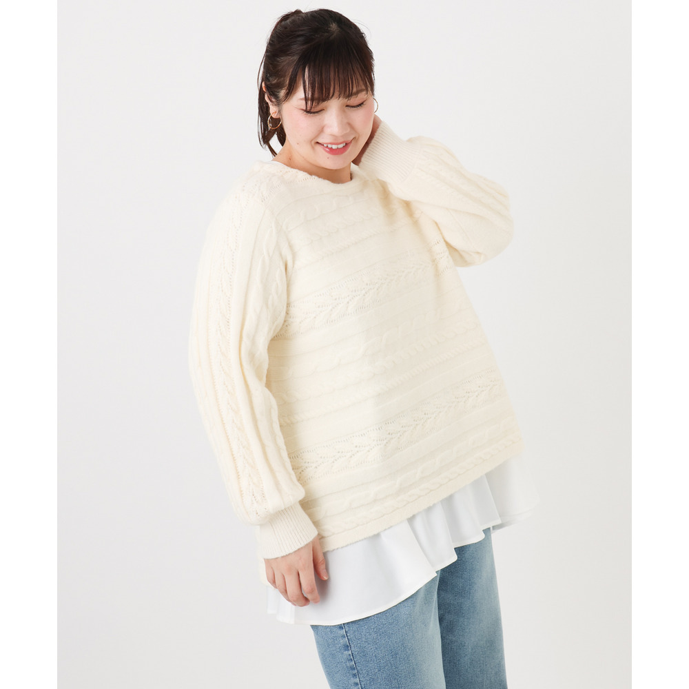 25年冬新作【大きいサイズ】ケーブルニット5