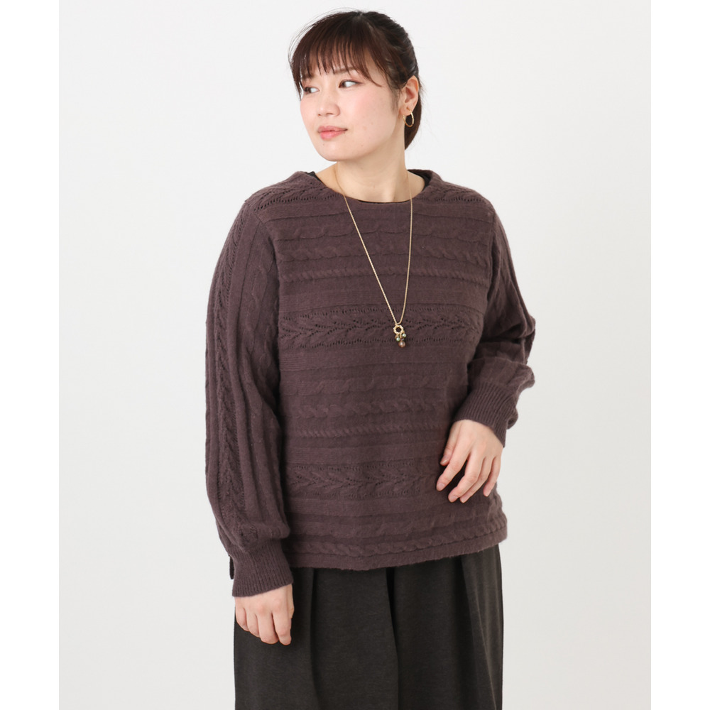 25年冬新作【大きいサイズ】ケーブルニット8