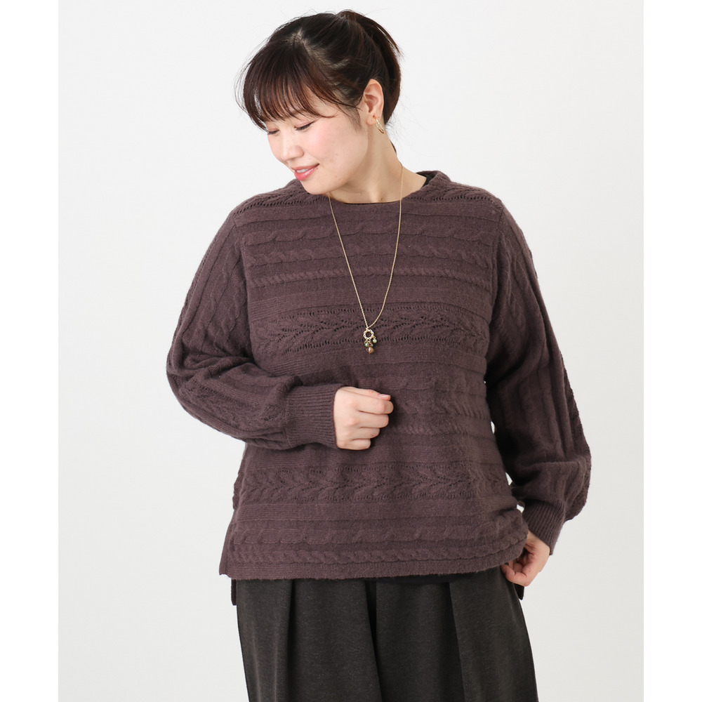 25年冬新作【大きいサイズ】ケーブルニット9