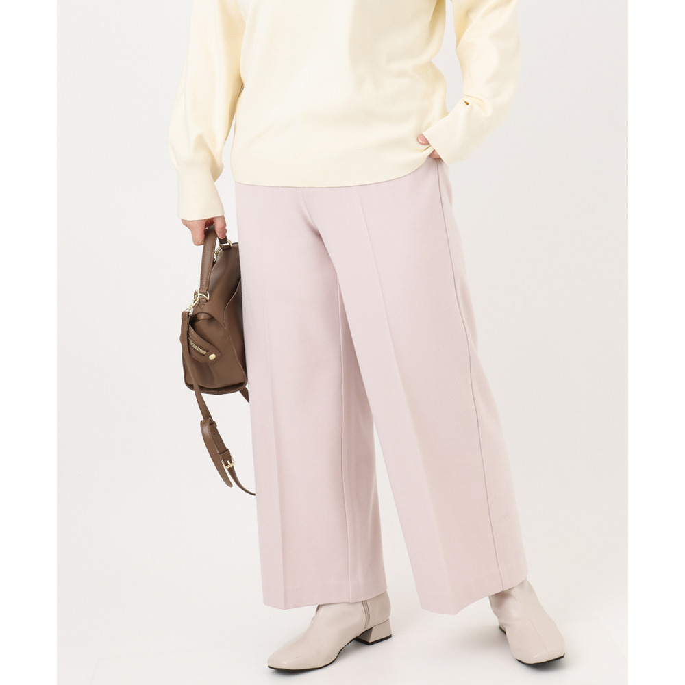 25年冬新作【大きいサイズ】ロイヤルヒート裏起毛ワイドパンツ1