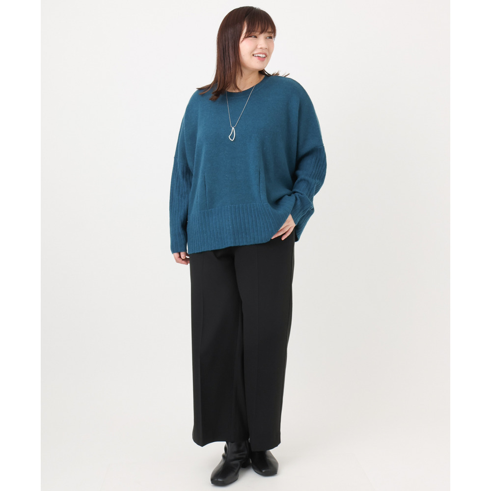 25年冬新作【大きいサイズ】ロイヤルヒート裏起毛ワイドパンツ29