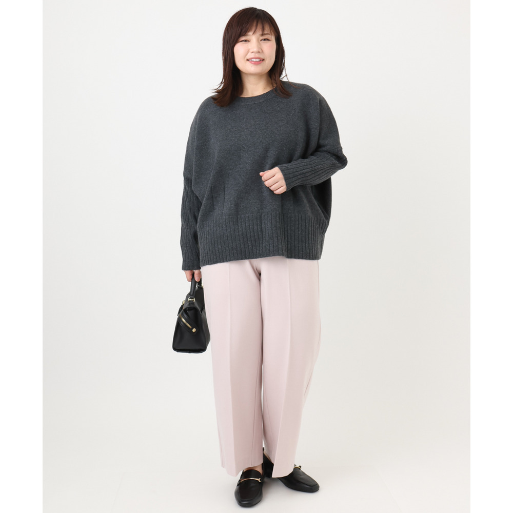 25年冬新作【大きいサイズ】ロイヤルヒート裏起毛ワイドパンツ4