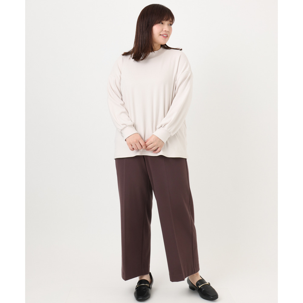 25年冬新作【大きいサイズ】ロイヤルヒート裏起毛ワイドパンツ9