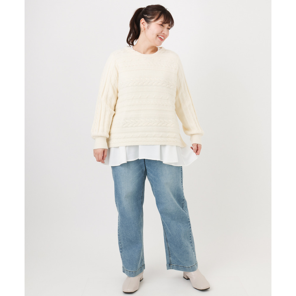 25年冬新作【大きいサイズ】ストレートデニムパンツ14