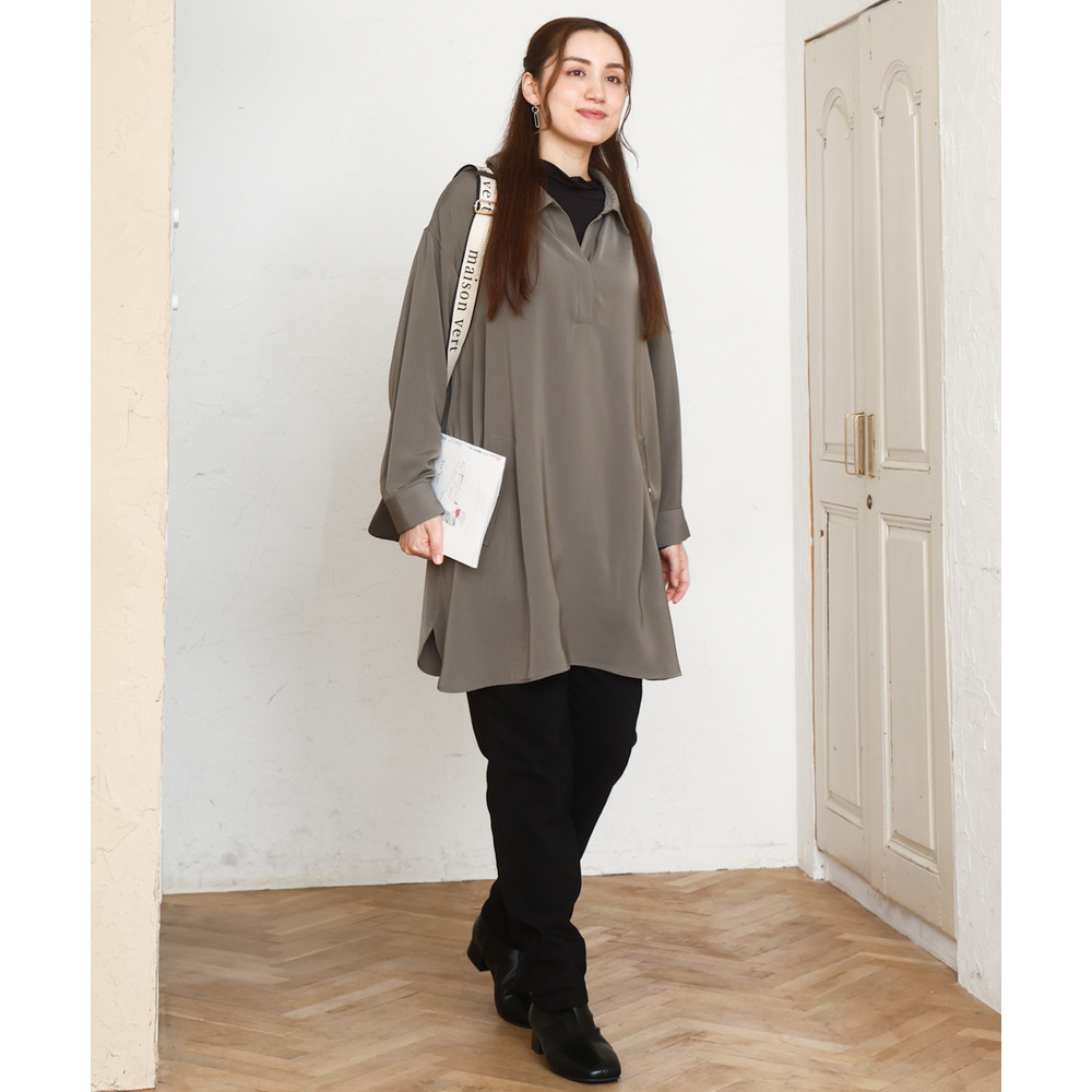 25年冬新作【大きいサイズ】シャツチュニック1