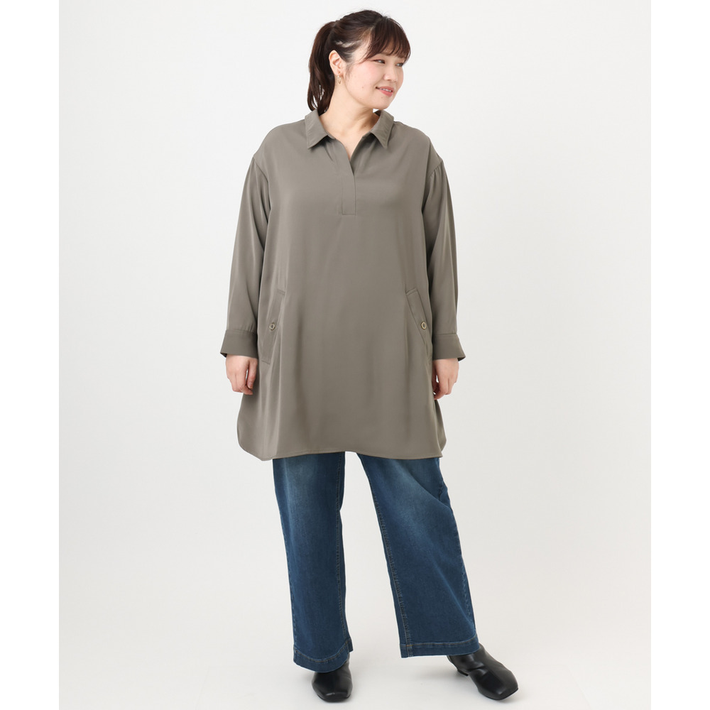 25年冬新作【大きいサイズ】シャツチュニック16