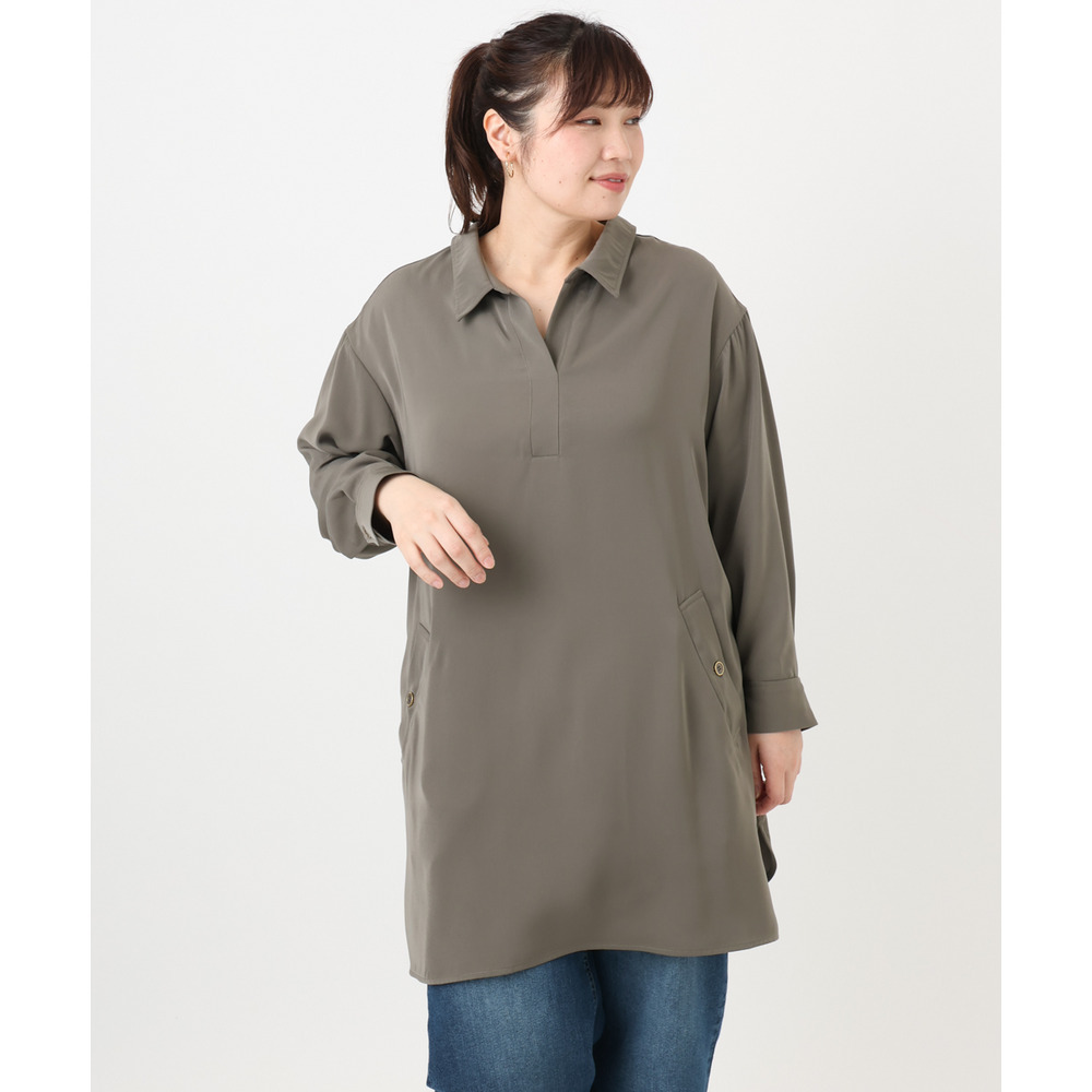 25年冬新作【大きいサイズ】シャツチュニック4