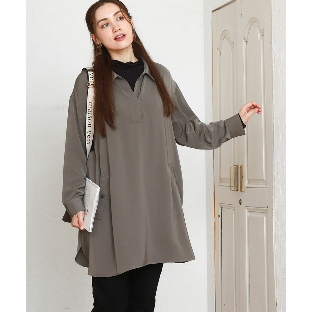 25年冬新作【大きいサイズ】シャツチュニック1